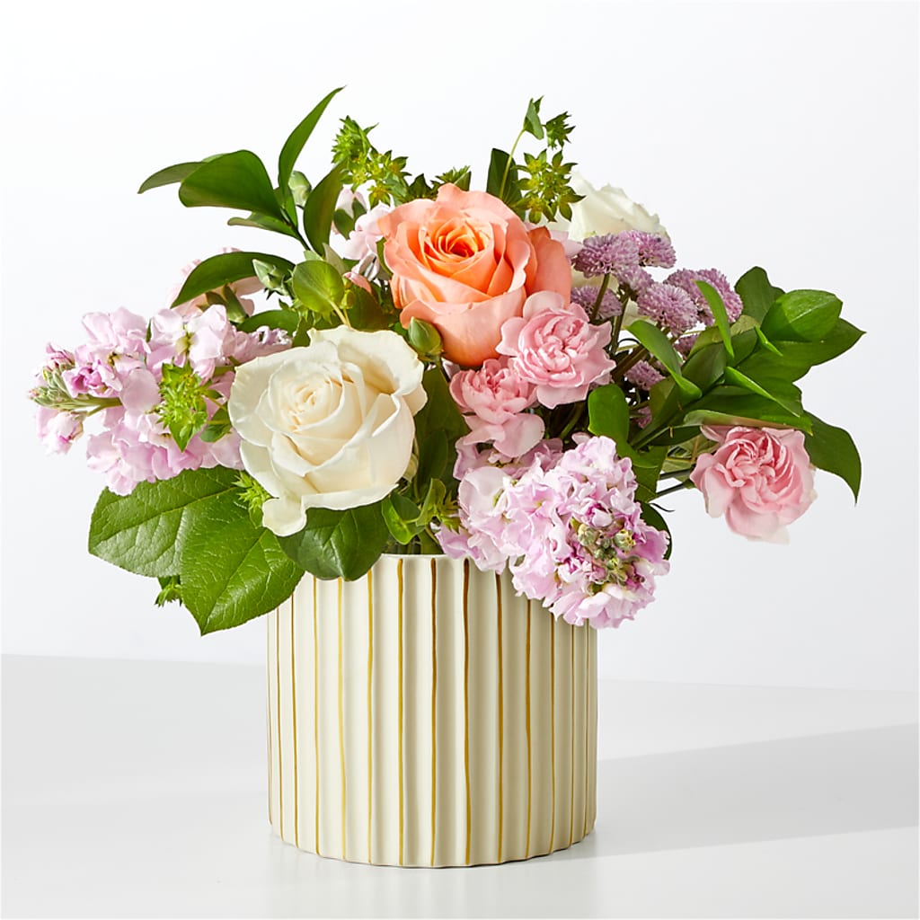 French Market Bouquet with Ivory Vase – Margartia Flowers, Jersey City NJ