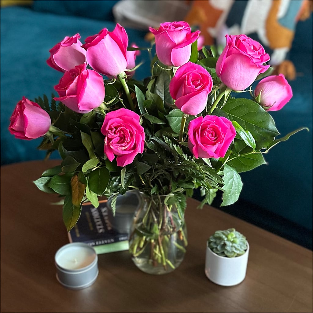 Long Stem Pink Rose Bouquet –  Margartia Flowers, Jersey City NJ