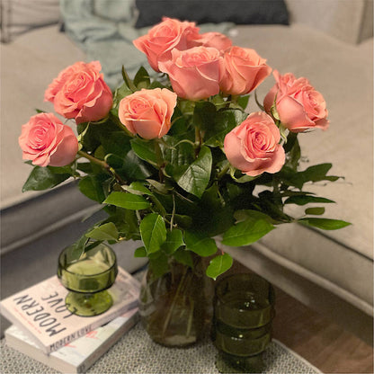 Long Stem Pink Rose Bouquet –  Margartia Flowers, Jersey City NJ