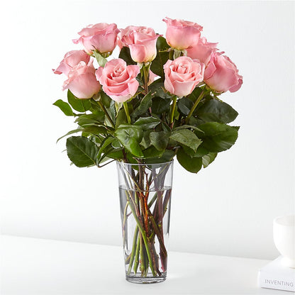 Long Stem Pink Rose Bouquet –  Margartia Flowers, Jersey City NJ
