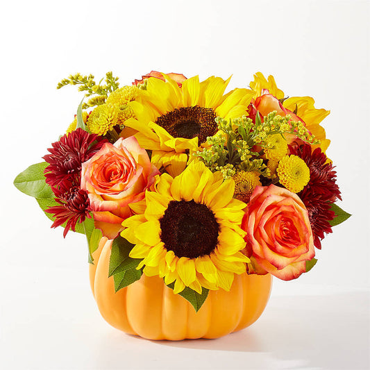 Golden Gourd Pumpkin Bouquet –  Margartia Flowers, Jersey City NJ