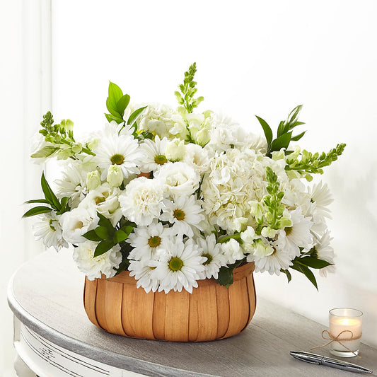 Pure Ivory Basket –  Margartia Flowers, Jersey City NJ