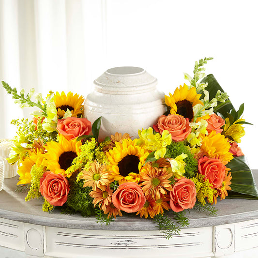 Faithful Sunflower Cremation Adornment –  Margartia Flowers, Jersey City NJ