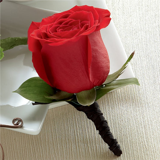 Red Rose Boutonniere –  Margartia Flowers, Jersey City NJ
