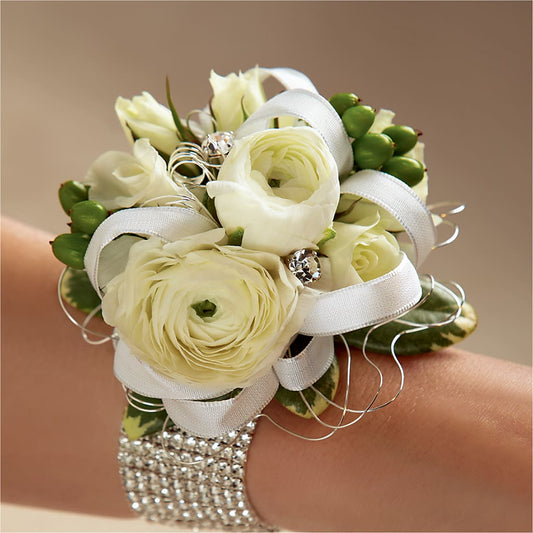 White Wedding Corsage –  Margartia Flowers, Jersey City NJ